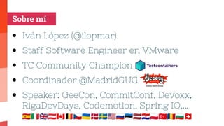 ● Iván López (@ilopmar)
● Staff Software Engineer en VMware
● TC Community Champion
● Coordinador @MadridGUG
● Speaker: GeeCon, CommitConf, Devoxx,
RigaDevDays, Codemotion, Spring IO,...
🇪🇸🇮🇹🇬🇧🇦🇹🇨🇦🇧🇪🇨🇿🇺🇦🇩🇰🇸🇪🇺🇸🇷🇺🇪🇪🇱🇻🇭🇷🇵🇱🇹🇷🇷🇴🇧🇬🇨🇭
Sobre mí