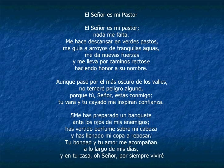 Resultado de imagen para El Señor es mi pastor, nada me falta El Señor es mi pastor, nada me falta: