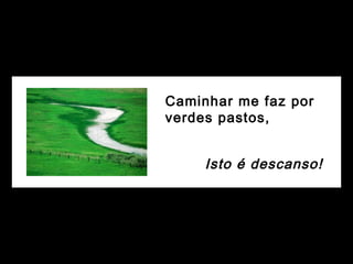 Caminhar me faz por
verdes pastos,
Isto é descanso!
 