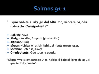 SALMO 91: 9-16  Salmos, Guerreros de cristo, Salmo 91