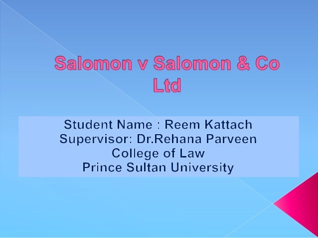 Salomon V Salomon Co Ltd