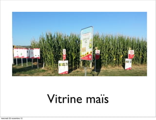 Vitrine maïs
mercredi 20 novembre 13

 