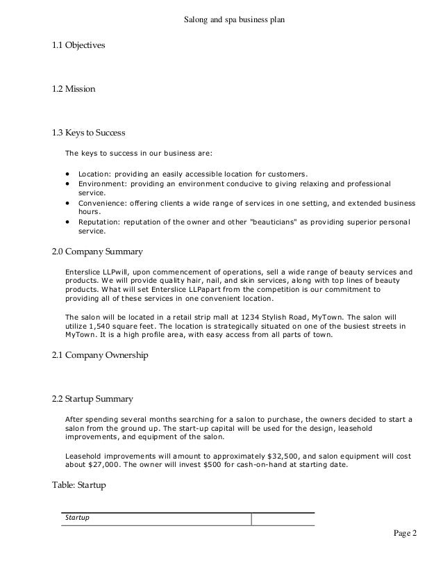 business plan for salon and spa salon start up costs