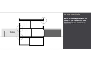 Le soin des détails
Et ce d’autant plus là où les
défauts peuvent avoir des
conséquences fâcheuses.
 