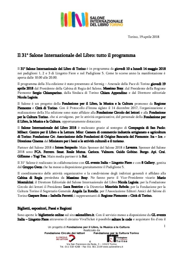 Fiera Del Libro Torino Biglietti baweanlov