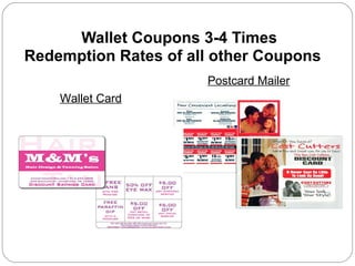 Wallet Coupons 3-4 Times  Redemption Rates of all other Coupons Postcard Mailer Wallet Card 