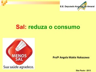 Profª Angela Makie Nakazawa
São Paulo - 2013
Sal: reduza o consumo
 