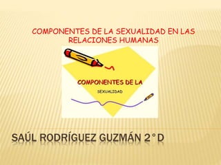 SAÚL RODRÍGUEZ GUZMÁN 2°D
COMPONENTES DE LA SEXUALIDAD EN LAS
RELACIONES HUMANAS
 
