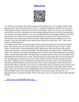 Salsa Essay | PDF