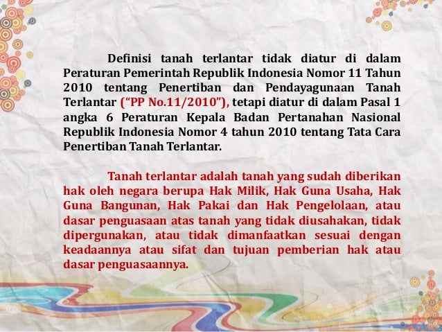 Tanah Terlantar Hak Atas Tanah