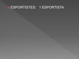  ESPORTISTES: 1 ESPORTISTA
 