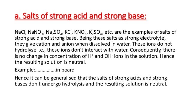 salt hydrolysis which one of these salts will form an acidic solution upon dissolving in water