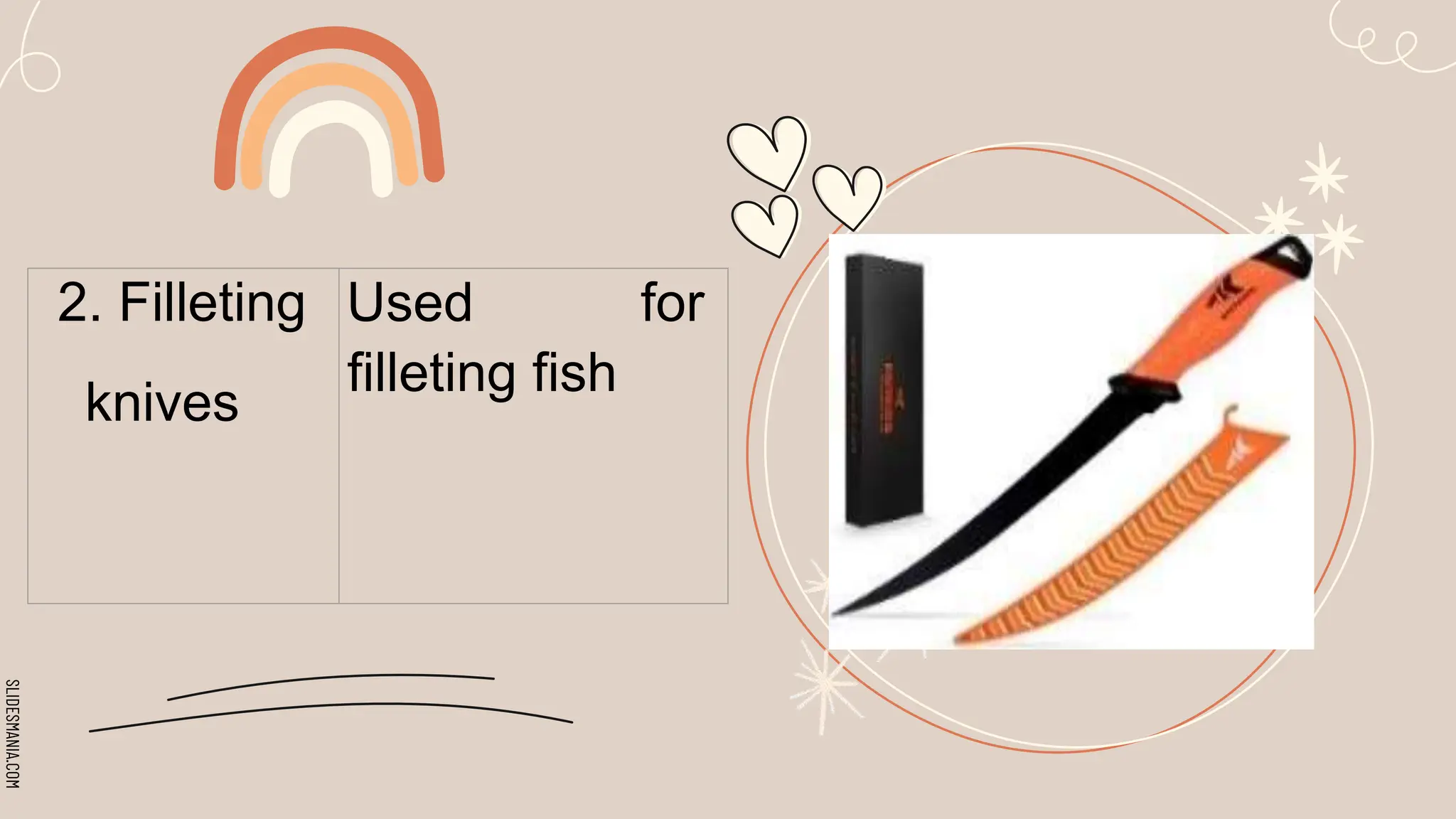 SLIDESMANIA.COM
2. Filleting
knives
Used for
filleting fish
 
