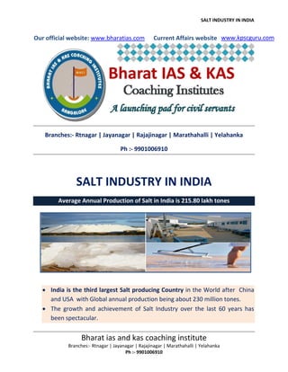 Salt in industry in india | PDF