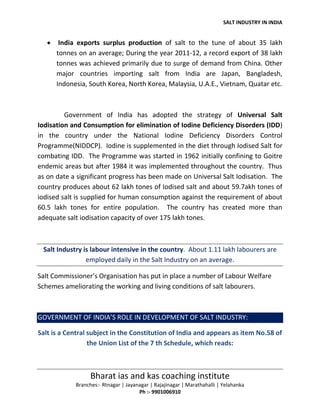 Salt in industry in india | PDF