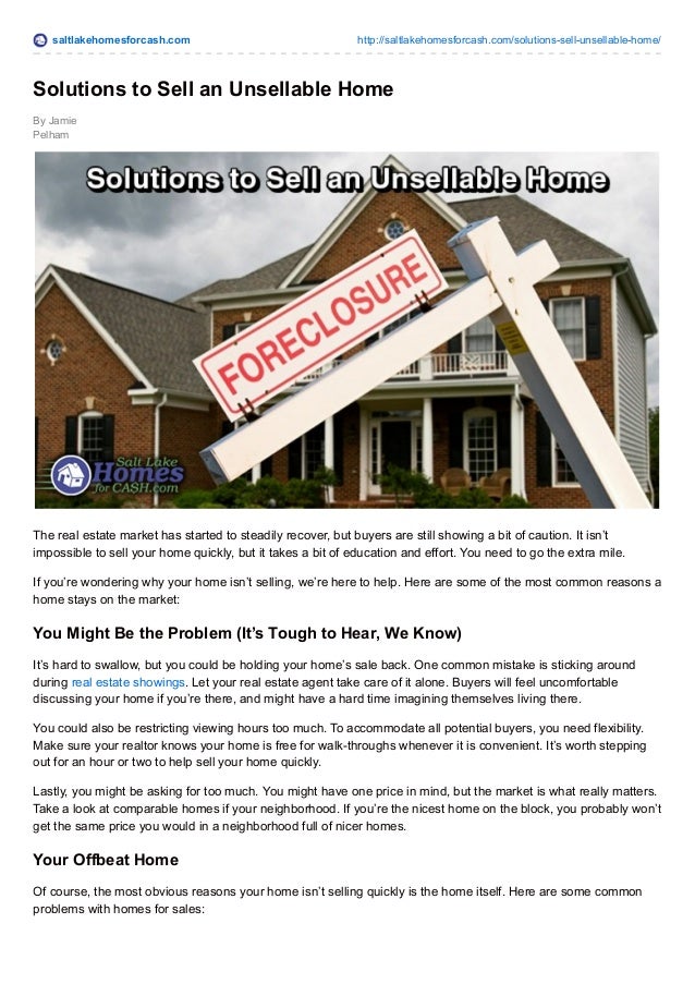 Solutions to Sell an Unsellable Home
