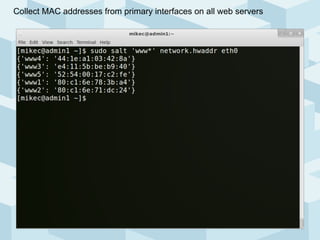 Collect MAC addresses from primary interfaces on all web servers
 