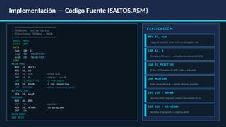 Programación Básica 2.5: Saltos en Ensamblador x86 con DOSBox | PPTX
