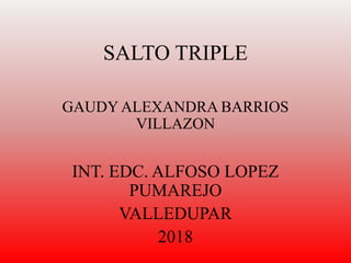 SALTO TRIPLE
GAUDY ALEXANDRA BARRIOS
VILLAZON
INT. EDC. ALFOSO LOPEZ
PUMAREJO
VALLEDUPAR
2018
 