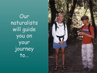 Our
naturalists
will guide
you on
your
journey
to…
 