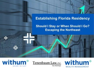 WithumSmith+Brown, PC | Certified Public Accountants and Consultants | BE IN A POSITION OF STRENGTH
BE IN A POSITION OF STRENGTH SM
0
Establishing Florida Residency
Should I Stay or When Should I Go?
Escaping the Northeast
 