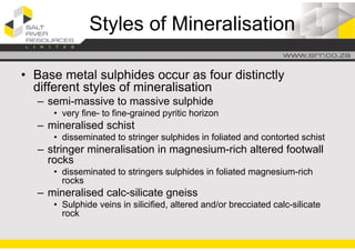 Salt River Resources Ltd 24 Sept16 Summary Geology and Mineralogy | PDF