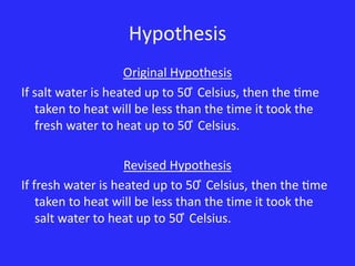 Salt Water And Fresh Water Experiment