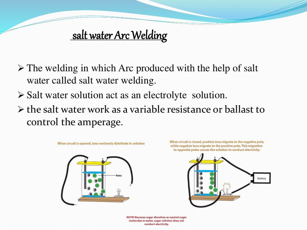 Salt water welding