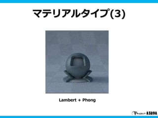 マテリアルタイプ(3)
Lambert + Phong
 