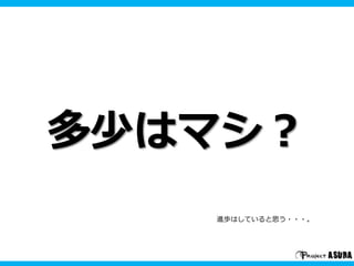 多少はマシ？
進歩はしていると思う・・・。
 