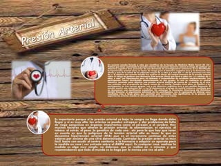 Es importante porque si la presión arterial es baja, la sangre no llega donde debe
llegar y si es muy alta, las arterias se pueden estropear y dar problemas de falta
de riego sanguíneo en órganos importantes como el corazón o el cerebro. Hay
muchos factores que alteran la presión arterial, la alimentación, el ejercicio, el
tabaco, el estrés, el peso, la genética de cada uno... etc pero lo que hay que tener
en cuenta es que lo peligroso de la tensión arterial alta es tener lo que se
denomina hipertensión arterial (HTA) que es el incremento continuo de estos
valores por encima de una cifra determinada. Controlar la presión arterial es muy
fácil, basta con acudir al centro sanitario, a la farmacia o adquirir un aparato para
la medida en casa ( ver entrada sobre el AMPA aquí). En cualquier caso, realizar la
medida es algo muy simple, no doloroso, que se realiza en 10 minutos y que
recomendamos que todo el mundo se lo haga por lo menos una vez al año.
Un reciente estudio llevado a cabo por científicos de la Escuela de Medicina Wake Forest (EE. UU.)
Publica que tener controlada la presión arterial en personas mayores reduce el riesgo de padecer un
deterioro cognitivo leve, precursor de una demencia. En investigaciones anteriores se ha identificado
la hipertensión arterial como un factor de riesgo para el deterioro cognitivo leve y la demencia. Esta
afecta a más de la mitad de la población mayor de 50 años y a más del 75% de las personas con más
de 65. El objetivo del reciente estudio fue evaluar el efecto del control intensivo de la presión arterial
sobre el riesgo de padecer una demencia. Este ensayo clínico que llevó a cabo con 9.361 adultos de 50
años, o más, con hipertensión pero sin diabetes o antecedentes de accidente cerebrovascular. Los
participantes fueron distribuidos aleatoriamente en dos grupos. En uno se realizaría un control
intensivo, teniendo como objetivo una presión arterial sistólica de menos de 120 mmHg; en el otro,
uno estándar, con el propósito de lograr menos de 140 mmHg. Pasados cinco años, se clasificó a los
participantes en tres nuevos grupos: con y sin deterioro cognitivo leve y con posible demencia. El
estudio mostró una reducción del 15% en la demencia en el grupo de control intensivo, resultado que
no alcanzaron una significación estadística. Sin embargo, la Asociación Americana del Alzhéimer
decidió financiar el seguimiento adicional de los participantes, con la esperanza de obtener unos
resultados más a largo plazo que permitan una conclusión más significativa. Es la presión que
soportan las arterias cuando el corazón bombea sangre a su través.
 