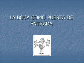 3
LA BOCA COMO PUERTA DE
ENTRADA
 