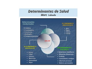 Determinantes de Salud
Determinantes de Salud
Marc
Marc Lalonde
Lalonde
 