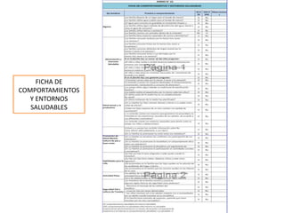 FICHA DE
COMPORTAMIENTOS
Y ENTORNOS
SALUDABLES
 