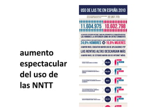 aumento 
espectacular 
del uso de 
las NNTT
 