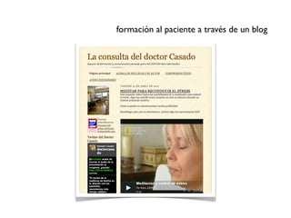 formación al paciente a través de un blog
 