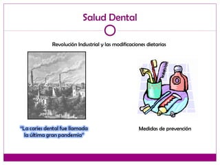 Salud Dental
Revolución Industrial y las modificaciones dietarias
Medidas de prevención
 