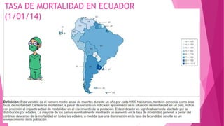 TASA DE MORTALIDAD EN ECUADOR
(1/01/14)
 
