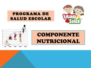 COMPONENTE
NUTRICIONAL
PROGRAMA DE
SALUD ESCOLAR
 