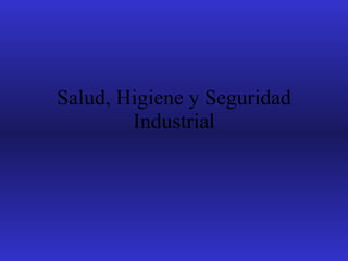 Salud, Higiene y Seguridad Industrial 