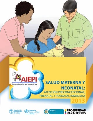 salud materna y
neonatal:
Atención preconcepcional,
prenatal y posnatal inmediata
2013
Libertad y Orden
 
