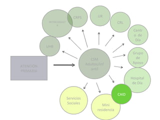 CSM Adultos/Infantil INTERCONSULTA UHB UR CRPS Grupo de Apoyo Servicios Sociales Centro  de Día Hospital de Día Mini residencia ATENCIÓN PRIMARIA CAID CRL 