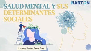 SALUD MENTAL Y SUS
DETERMINANTES
SOCIALES
Lic. Abel Andres Perez Bravo
 