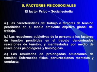 5. FACTORES
PSICOSOCIALES
 