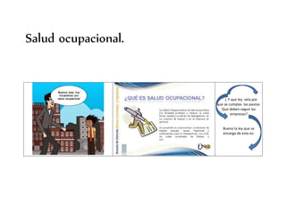Salud ocupacional. 
¿ Y que ley vela por 
que se cumplas las pautas 
Que deben seguir las 
empresas? 
Bueno la ley que se 
encarga de esto es: 
 