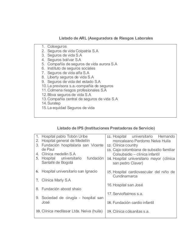 conceptos salud ocupacional en colombia