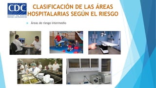  Áreas de riesgo intermedio
CLASIFICACIÓN DE LAS ÁREAS
HOSPITALARIAS SEGÚN EL RIESGO
 