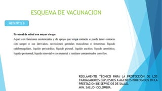 ESQUEMA DE VACUNACION
HEPATITIS B
 