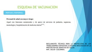 ESQUEMA DE VACUNACION
PERTUSIS (TOSFERINA)
 