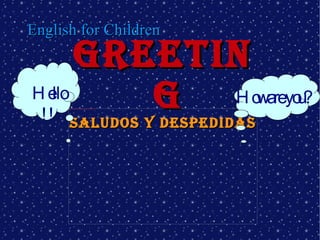 English for Children Greeting Saludos y Despedidas How are you? Hello!! 